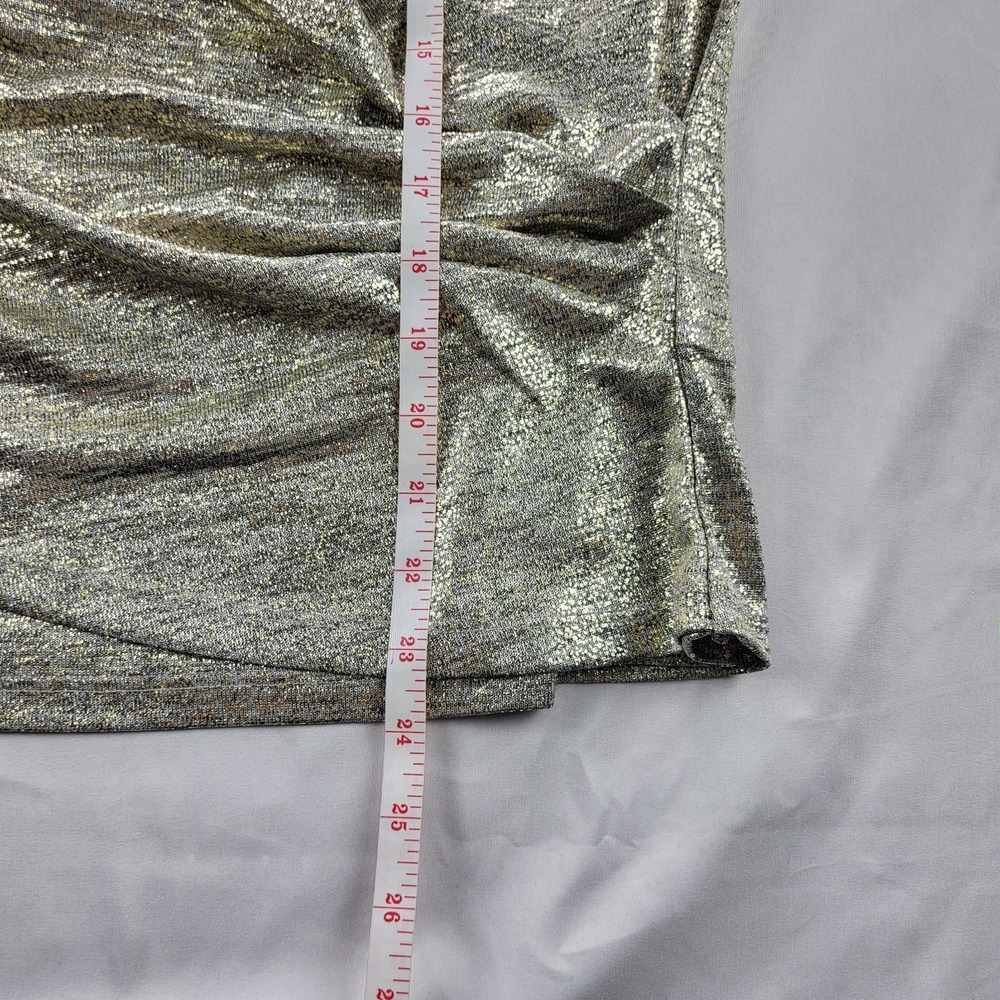 Soft Surrounding Women Wrap Top Stella Neutral Foil NWT Large Metallic Gold - Picture 12 of 12